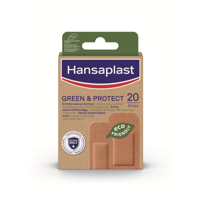 1000020577_Hansaplast_Green_Protect_strips_20_kpl_pakkauskuva_Pakkauskuva20744_jpg