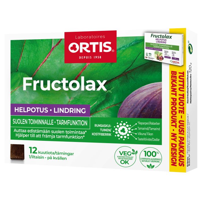 Fructolax Helpotus kuutio hedelmä ja kuitu 12 kpl kuva 2