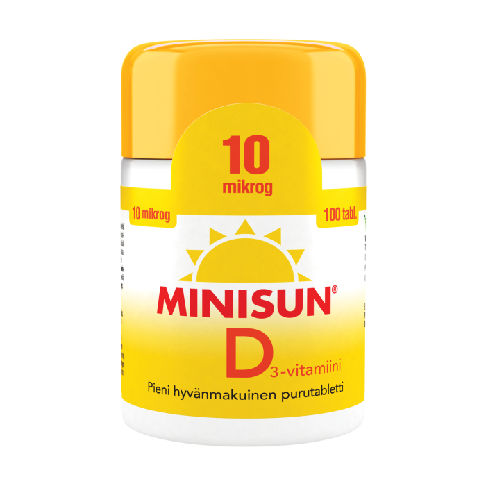 Minisun D-vitamiini 10 mikrog 100 purutabl kuva 2