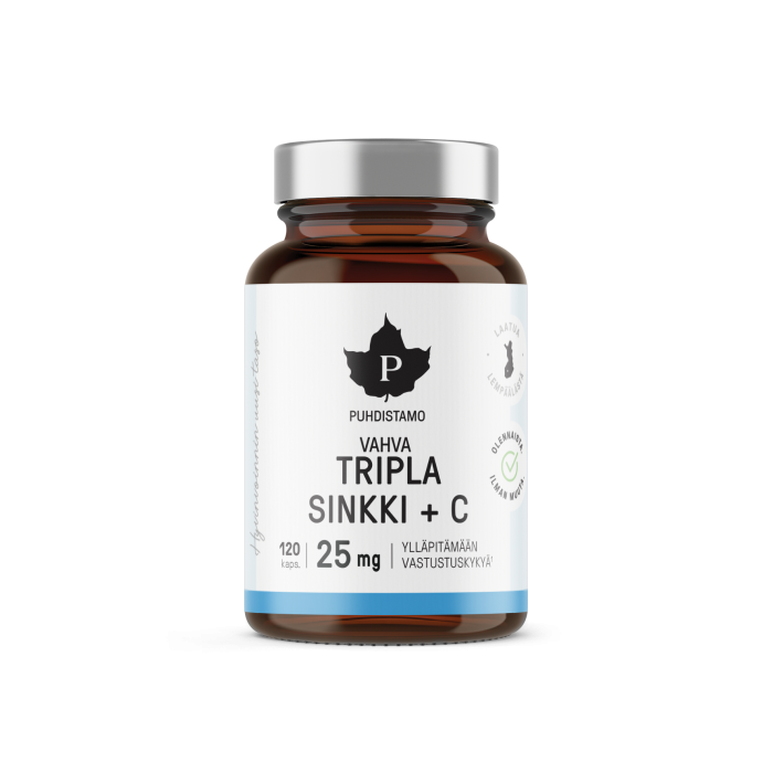 Puhdistamo Tripla Sinkki + C 25 mg 120 kaps