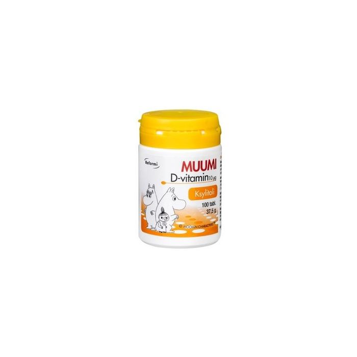Moomin D-vitamin 10 mikrog xylit. appels. 100 tabl