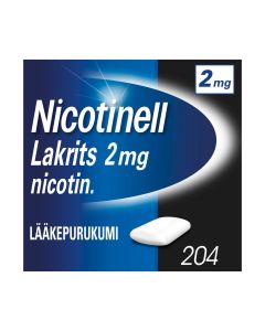 NICOTINELL LAKRITS lääkepurukumi 2 mg 204 fol