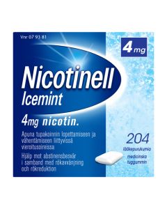 NICOTINELL ICEMINT lääkepurukumi 4 mg 204 fol