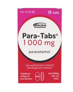 PARA-TABS tabletti, kalvopäällysteinen 1000 mg 15 kpl
