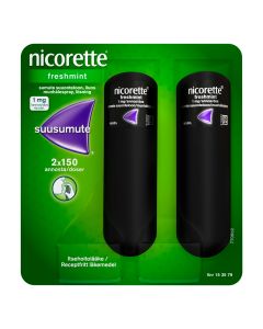 NICORETTE FRESHMINT sumute suuonteloon, liuos 1 mg/annos 2 x 150 annosta