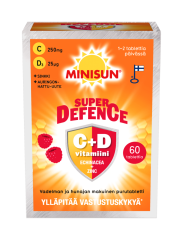 Minisun Super Defence vadelma-hunaja 60 tabl