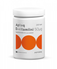 Apteq D-vitamiini 50 mikrog 200 tabl